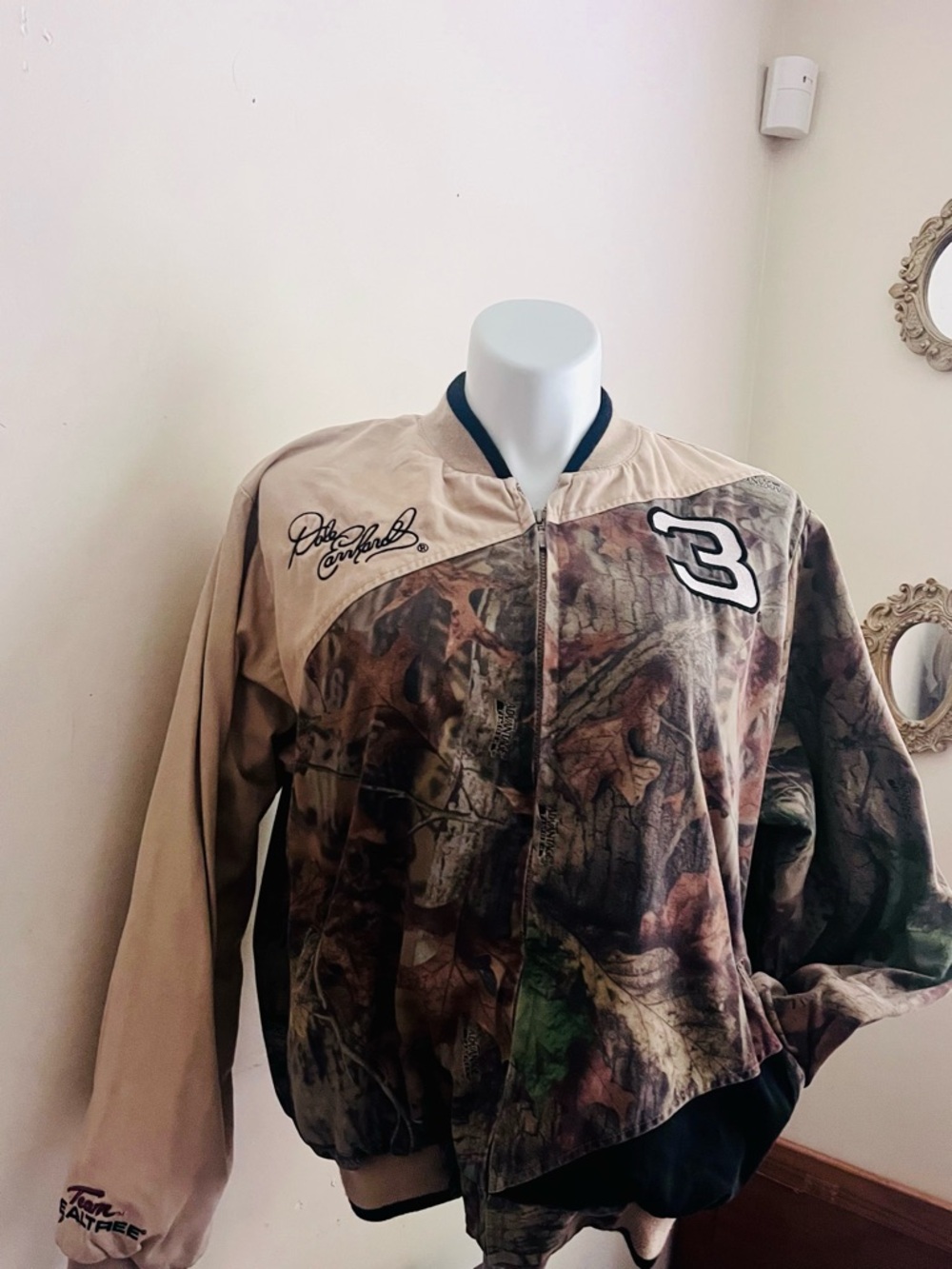 Vintage 90s Chase Authentics Dale Earnhardt #3 Camo bomber jacket Team Realtree